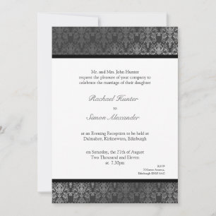 Convite para Casamento tema damasco com Efeito Shi
