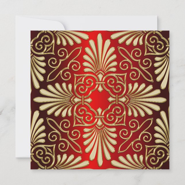 Convite para Casamento tema damasco de Deco de Art (Frente)