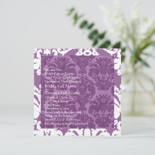 Convite para Casamento tema damasco de lavanda
