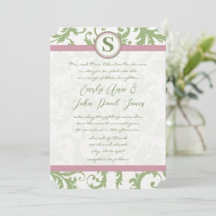 Convite para Casamento tema damasco de Lavanda Ros
