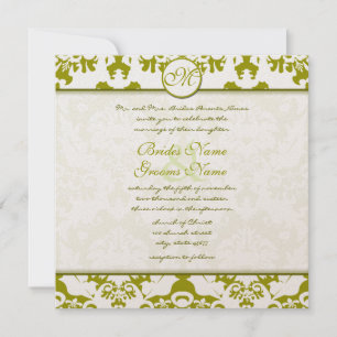 Convite para Casamento tema damasco de Limão de O