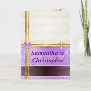 Convite para casamento tema damasco de Mauve e cre
