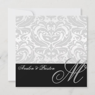Convite para Casamento tema damasco de Monograma d