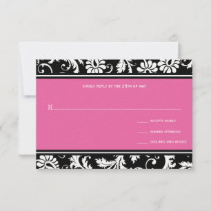 Convite para Casamento tema damasco de Vintage cor