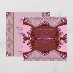Convite para Casamento tema damasco Groovy Bohemia