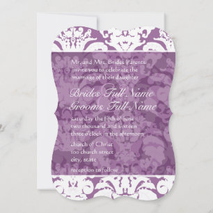 Convite para Casamento tema damasco Lilac lavanda