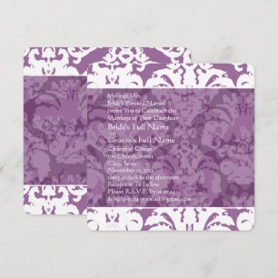 Convite para Casamento tema damasco Lilac lavanda