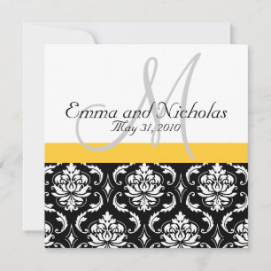Convite para Casamento tema damasco Monograma Amar