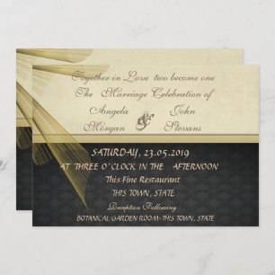 Convite para Casamento tema damasco Na moda preto