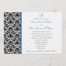 Convite para Casamento tema damasco preto, branco