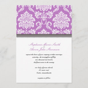 Convite para Casamento tema damasco Roxo