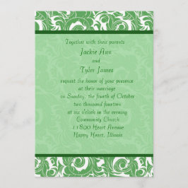 Convite para Casamento tema damasco Verde da Casa