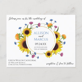 Convite para casamento temático de flor selvagem l