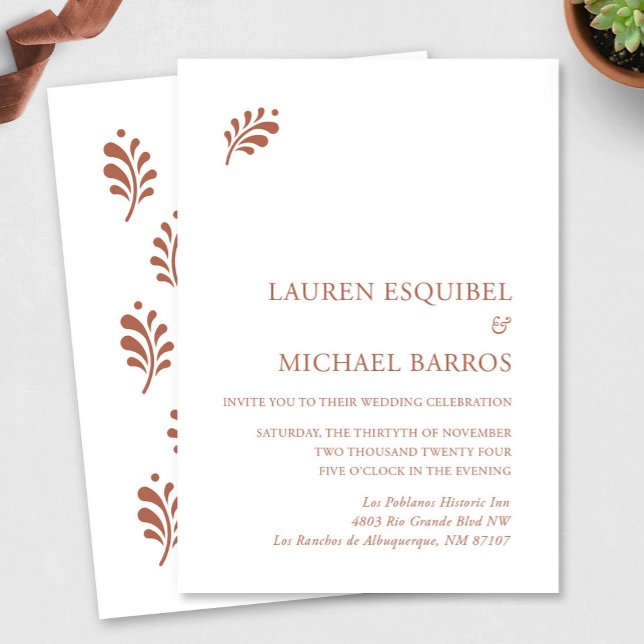 Convite Para Casamento Terra Cotta Mexicano (Terra Cotta Mexican Wedding Invitation by Fiesta Valley Print)