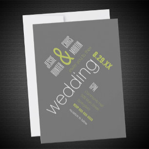 Convite para Casamento Tipográfico Moderno Único