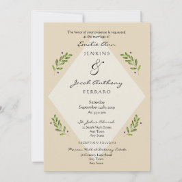 Convite Para Casamento Tradicional Botânico Modern