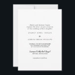 Convite para Casamento Tradicional de Caligrafia S<br><div class="desc">Este simples convite de casamento tradicional para caligrafia é perfeito para um casamento elegante. O clássico design apresenta tipografia rústica em preto e branco com um toque moderno minimalista.</div>