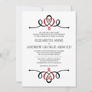 Convite para Casamento Tradicional de Coração Cl