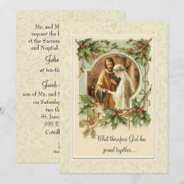 Convite para Casamento Tradicional de Natal Católi