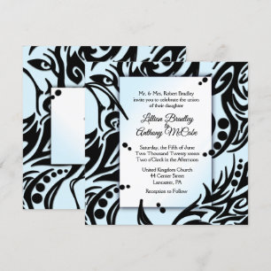 Convite para Casamento Tribal abstrato Black and B