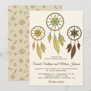 Convite para Casamento Tribal de Sonhos Elegantes