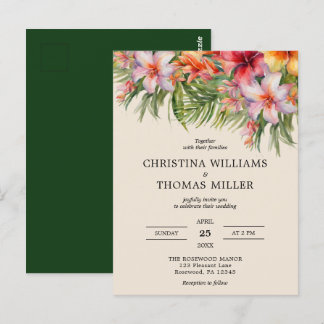 Convite para Casamento Tropical de Aquarela Orçame