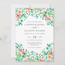 Convite para Casamento Tropical Elegante