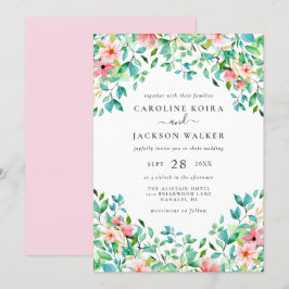 Convite para Casamento Tropical Elegante
