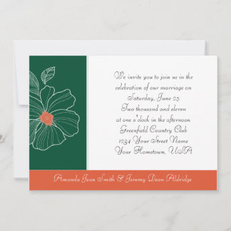 Convite para Casamento Tropical Laranja e Verde