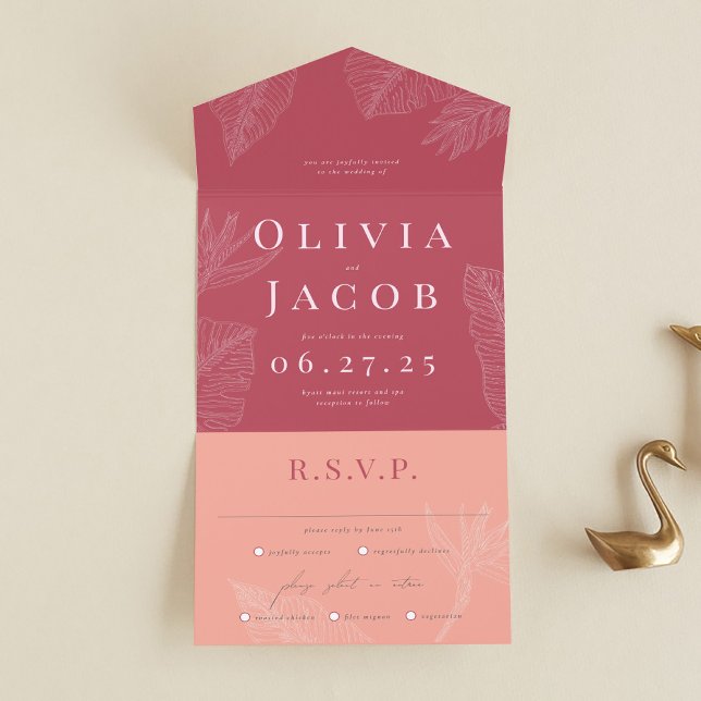 Convite para casamento tropical moderno (Criador carregado)