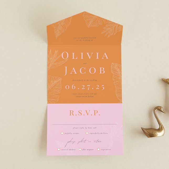 Convite para casamento tropical moderno (Criador carregado)