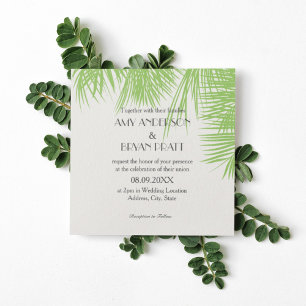 Convite para Casamento Tropical Palm Tree