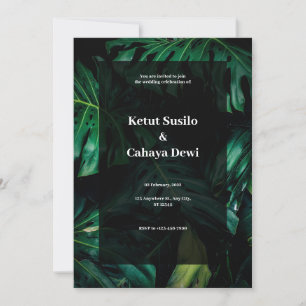 Convite para Casamento Tropical Verde
