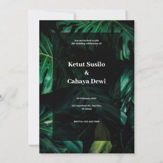 Convite para Casamento Tropical Verde