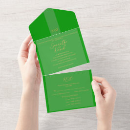 Convite para Casamento Tudo Verde em Um Único
