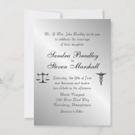 Convite para Casamento União de Direito e Medicina