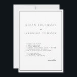 Convite para Casamento Única Moderno<br><div class="desc">Este é um convite de casamento moderno com uma fronteira escura. Comparando RSVP e salvando a data,  o envelope floral também está disponível para venda.</div>