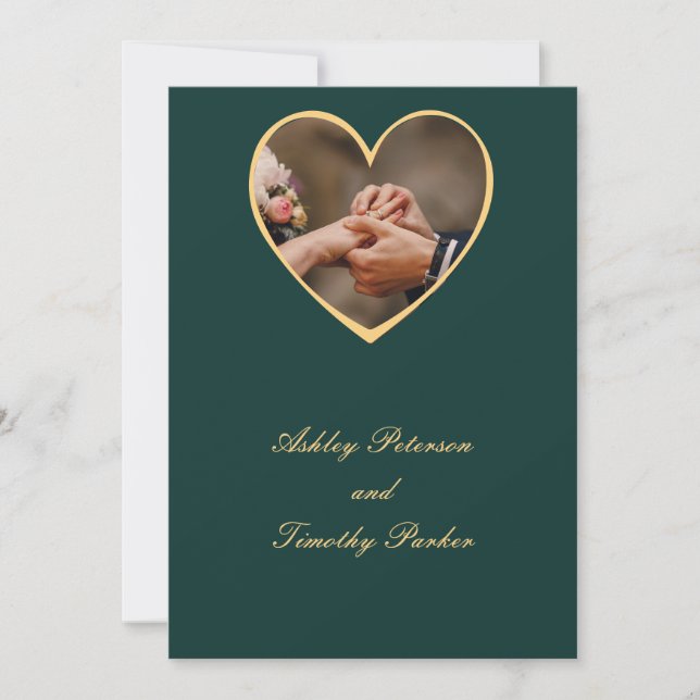 convite para casamento verde (Frente)