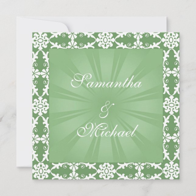 Convite para casamento verde (Frente)