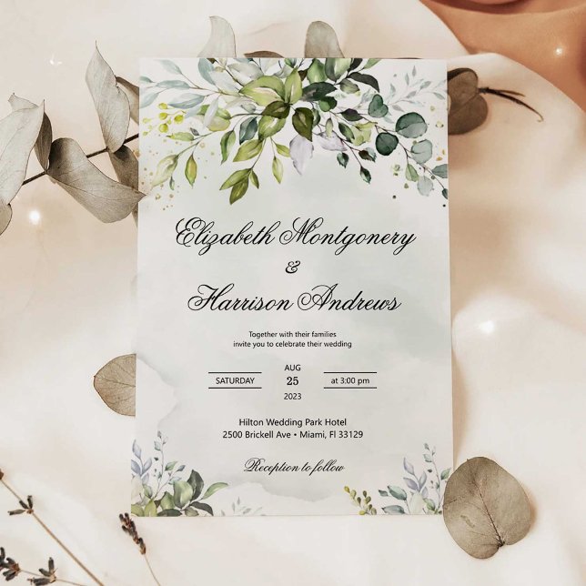 Convite para Casamento Verde, Casamento Eucalyptus (Criador carregado)