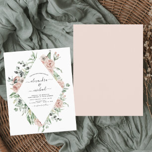 Convite para Casamento Verde com Dusty Pink