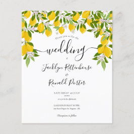 Convite para Casamento Verde com Limões de Orçamen