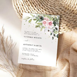 Convite para Casamento Verde Cor-de-Rosa Esbranqui