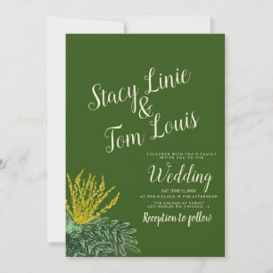 Convite para Casamento Verde da Mahonia Botânica