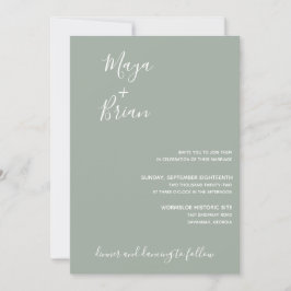 Convite para Casamento Verde da Sage Moderna