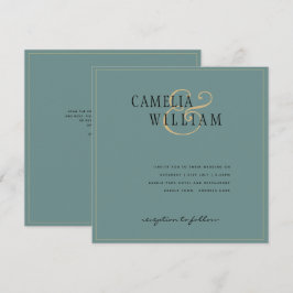Convite para Casamento Verde da Sage Moderna