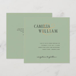 Convite para Casamento Verde da Sage Moderna
