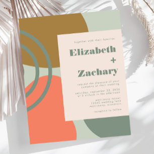 Convite para Casamento Verde de Abstrato de Orçame