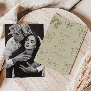 Convite para Casamento Verde de Arcos Coquette