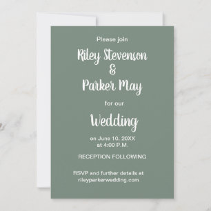 Convite para Casamento Verde de Deep Sage